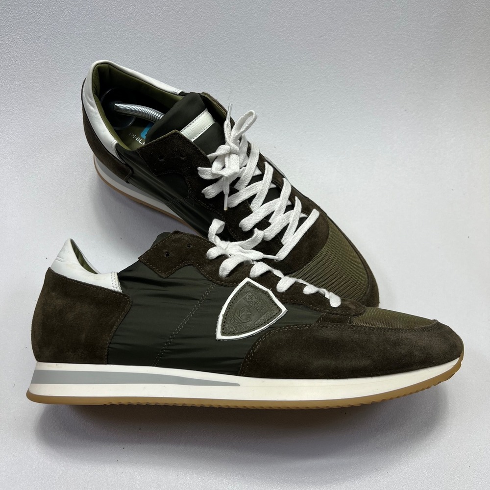 Philippe Model Paris Tropez Sneakers Mens 46 US 13 Green Suede Made in Italy